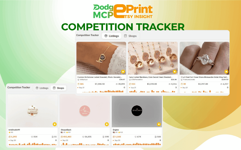 Competitor Tracker Etsy Insight App DodgePrint