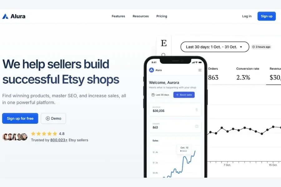 Alura is an all-in-one Etsy SEO tool