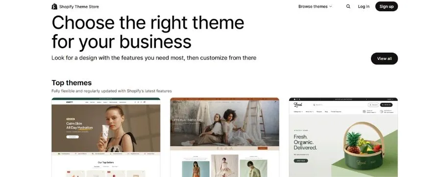 Choose a theme for your Shopify store