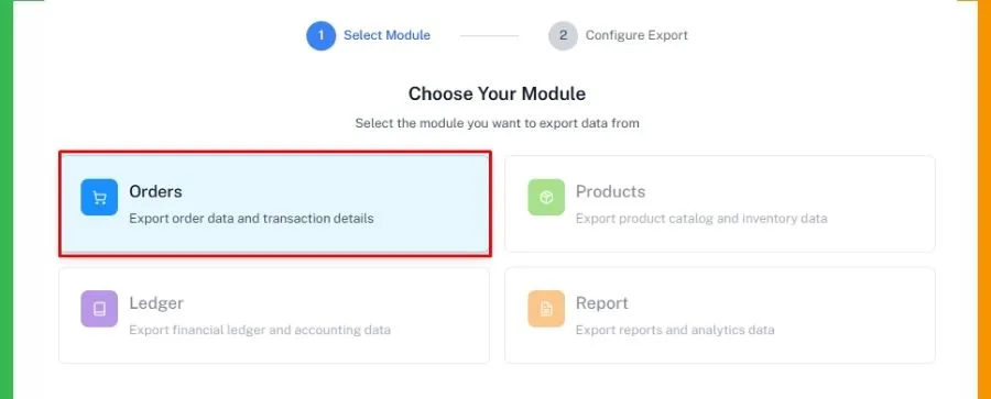 Choose the type of data you want to download on DodgePrint