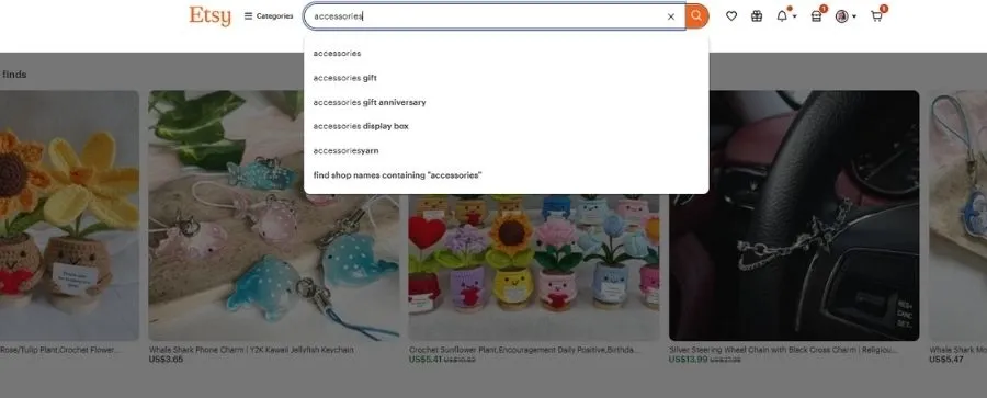 Etsy Search bar is a free keyword research tool for sellers