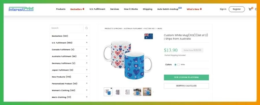 InterestPrint has a large catalog of 1,000+ products