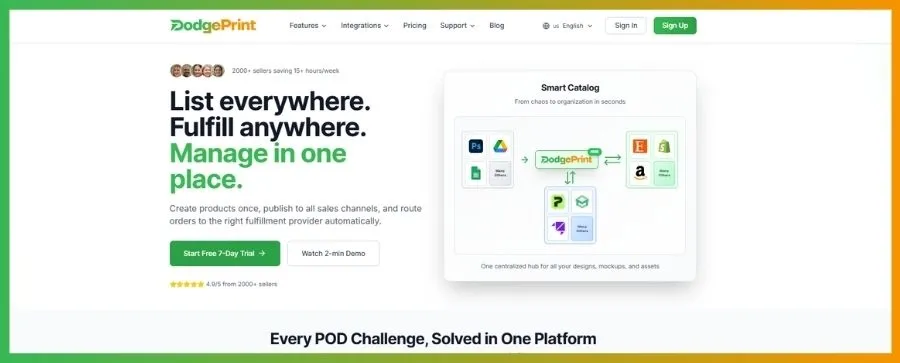Manage all fulfillment providers with DodgePrint