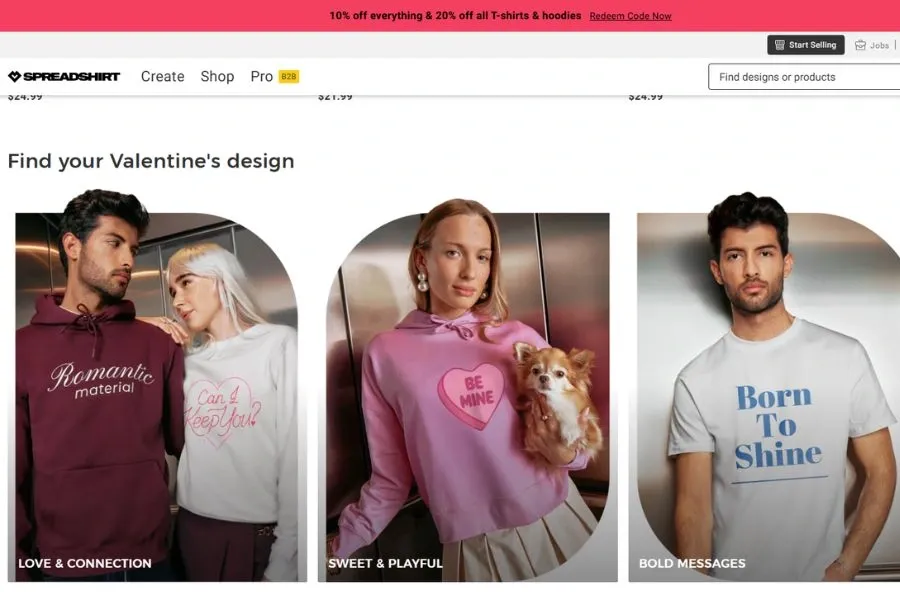 Spreadshirt offers Spreadshop to create an online store