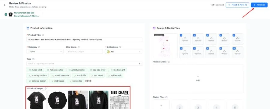Your finished mockups are saved directly inside the Product Catalog
