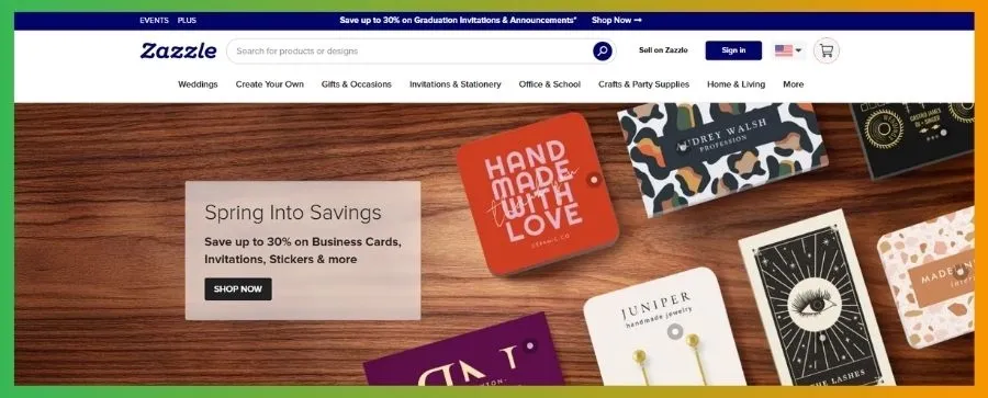 Zazzle focuses on custom paper goods