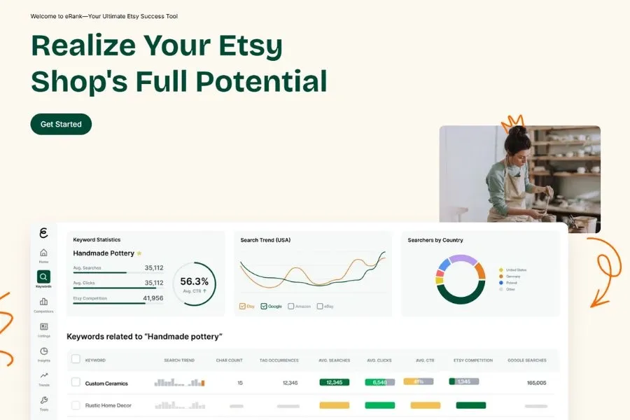eRank tool for Etsy sellers